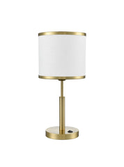 Polaris Table Lamp- Aged Brass/ Satin Nickel