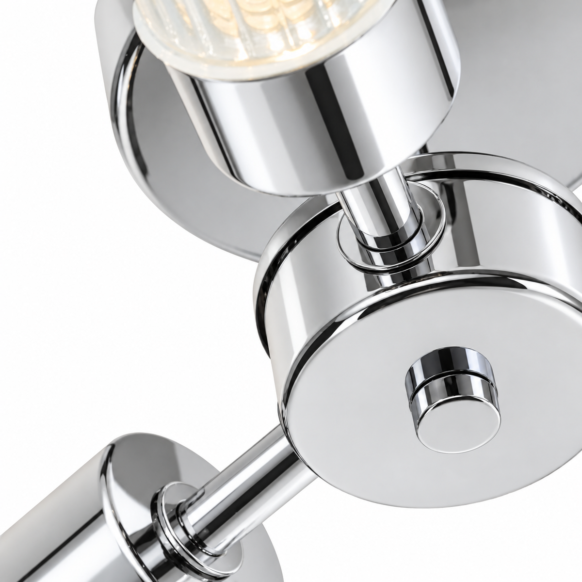 Ottawa Ribbed Three Light Bathroom Ceiling Flush Light- Chrome/ Black