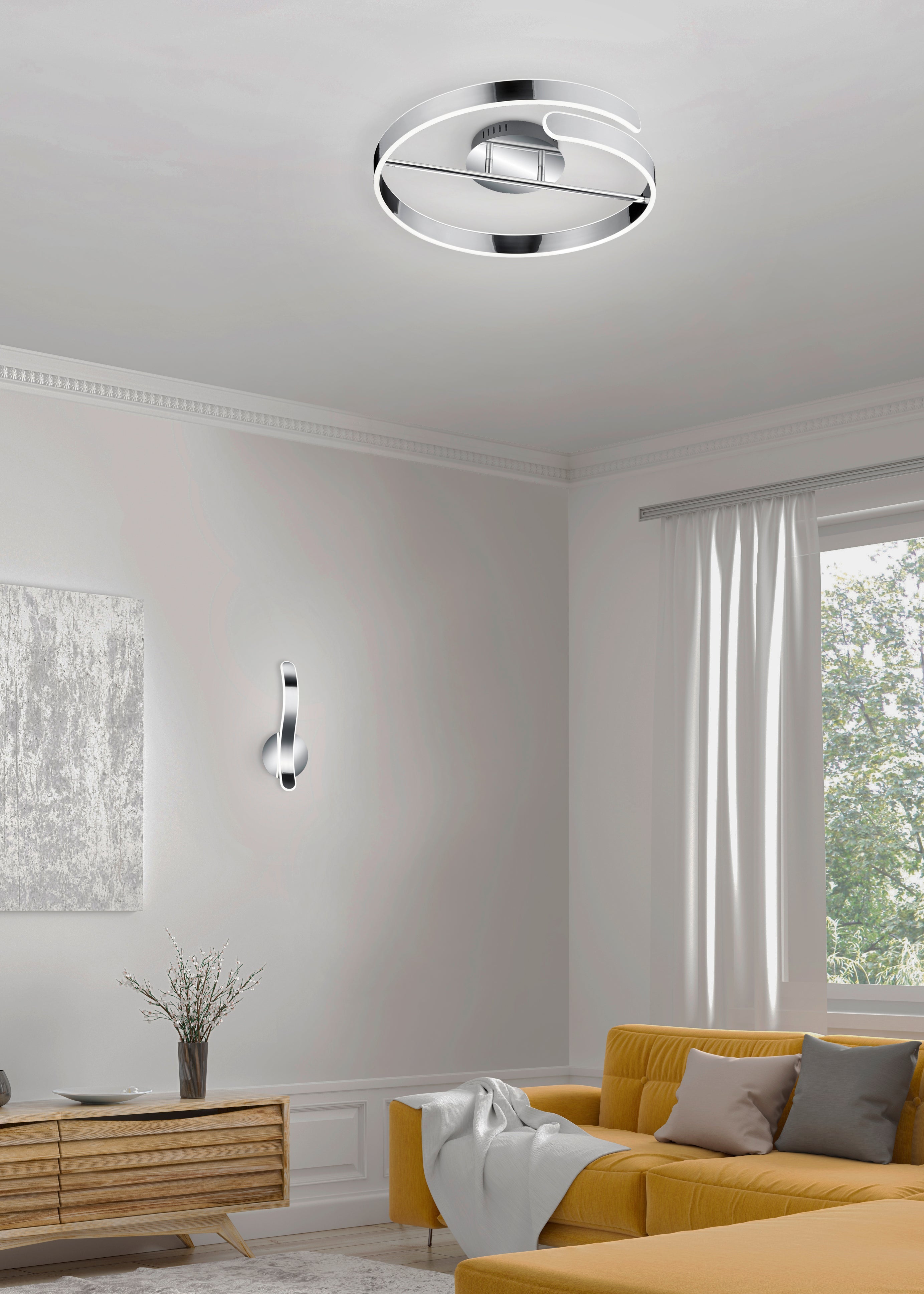Parma LED Wall Light - White/Chrome