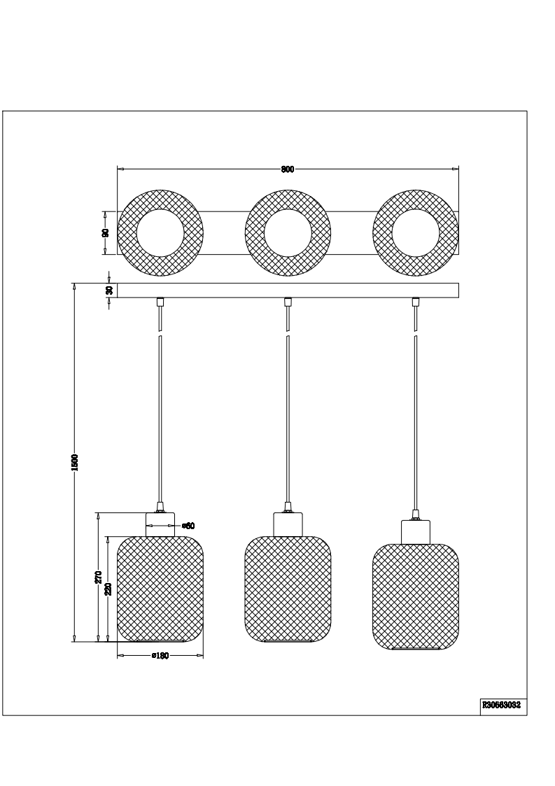 Calimero 3Lt Linear Pendant