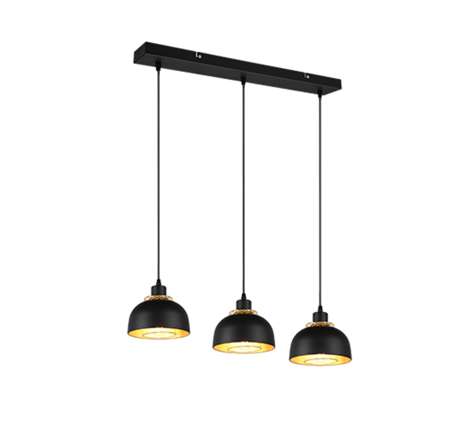 Punch 3Lt Linear Pendant - Black