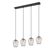 Grid 4Lt Linear Pendant - Black