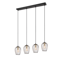 Grid 4Lt Linear Pendant - Black