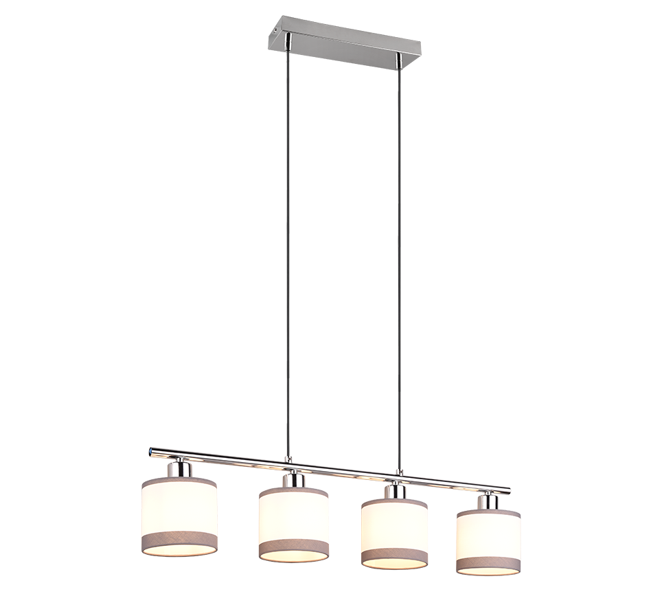 Davos 4Lt Linear Pendant - Black/Chrome