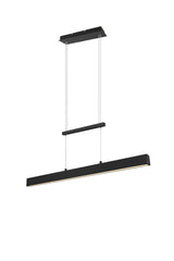 PAROS Linear LED Pendant - Black Matt/Brushed Aluminium Finish, IP20