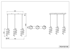 Laola 3Lt LED Linear Pendant - Chrome