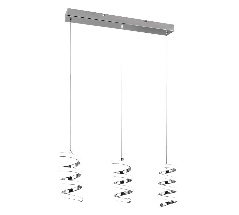 Laola 3Lt LED Linear Pendant - Chrome