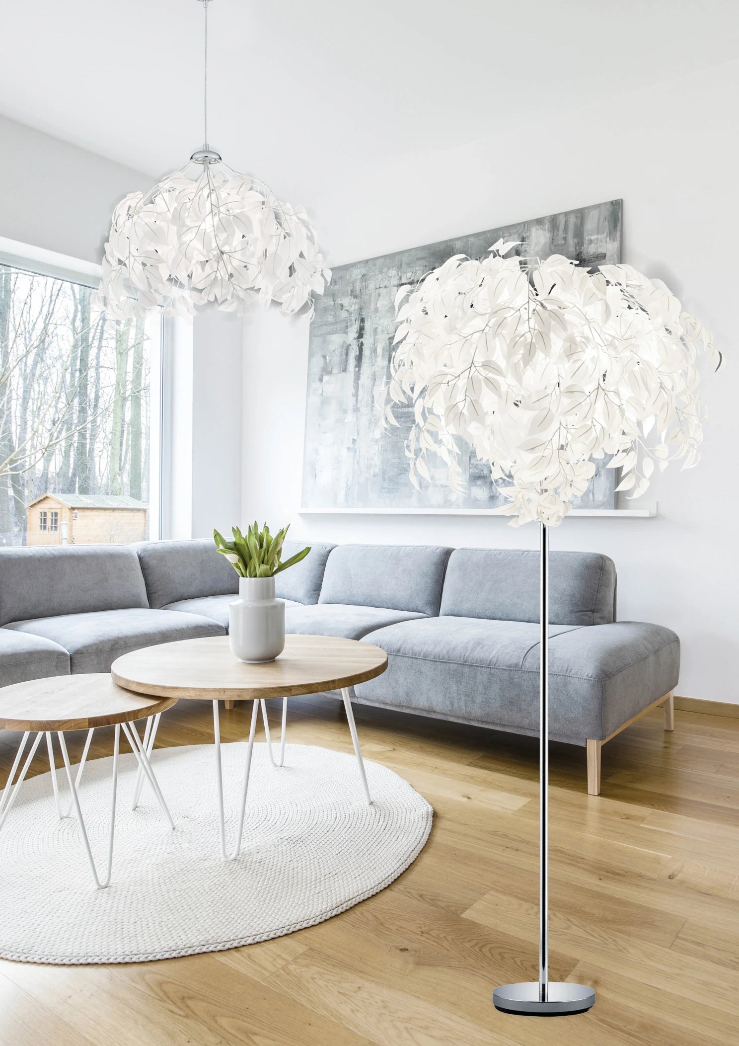 Leavy Modern Floor Lamp - Various Colours