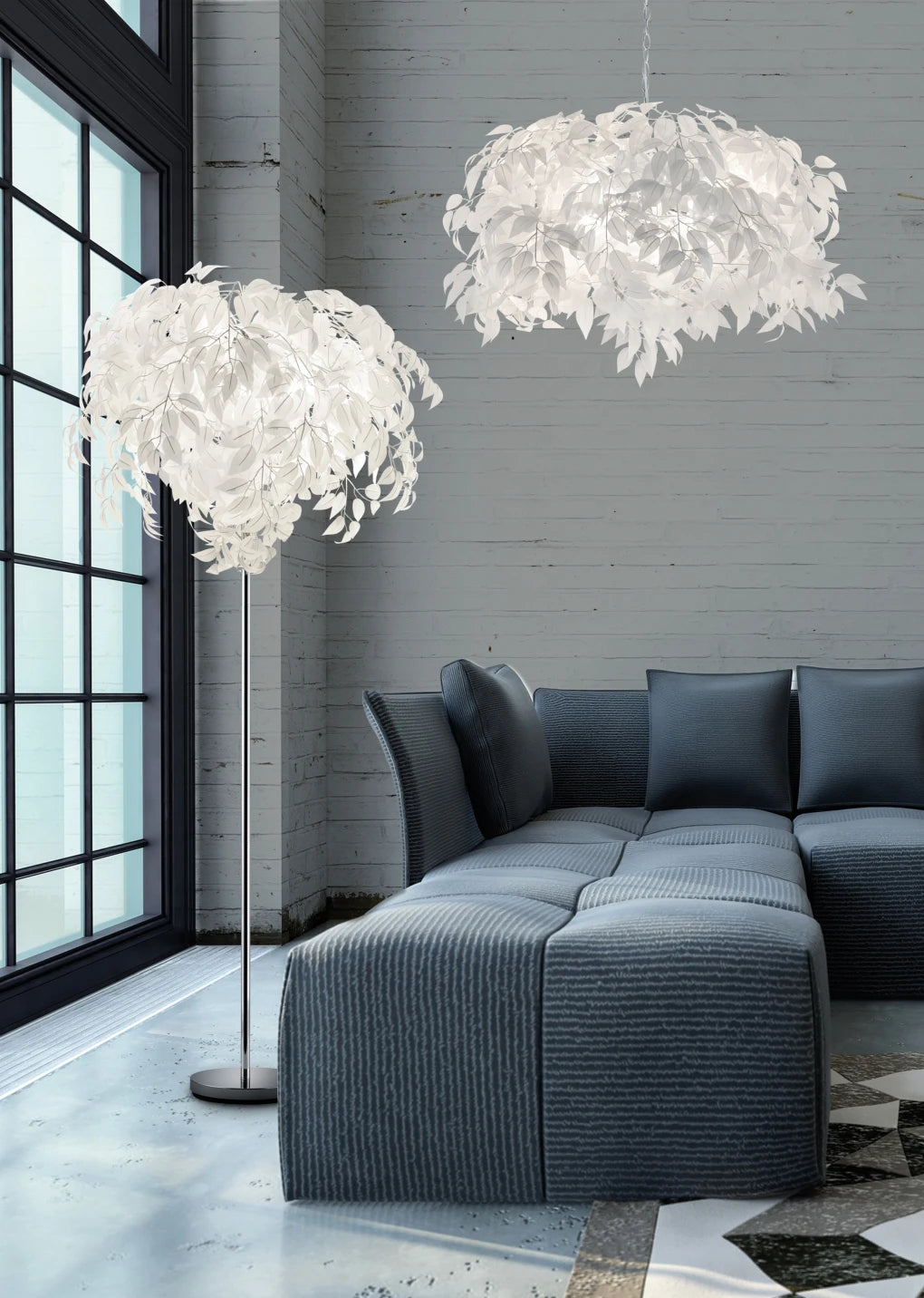 Leavy Modern Floor Lamp - Various Colours