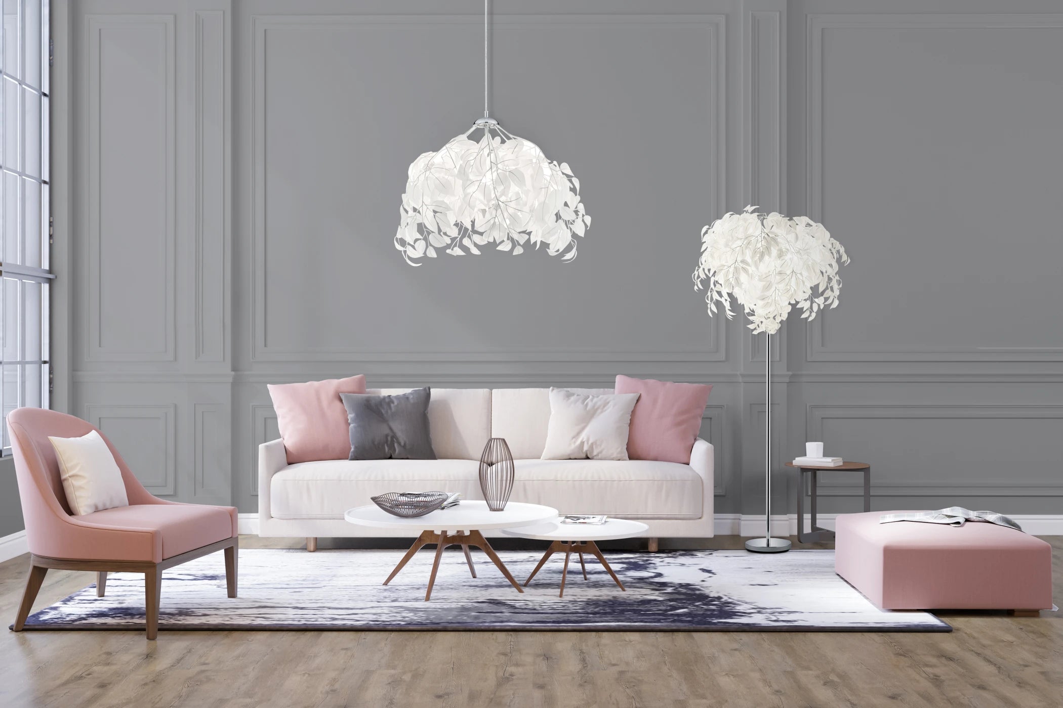 Leavy Modern Floor Lamp - Various Colours