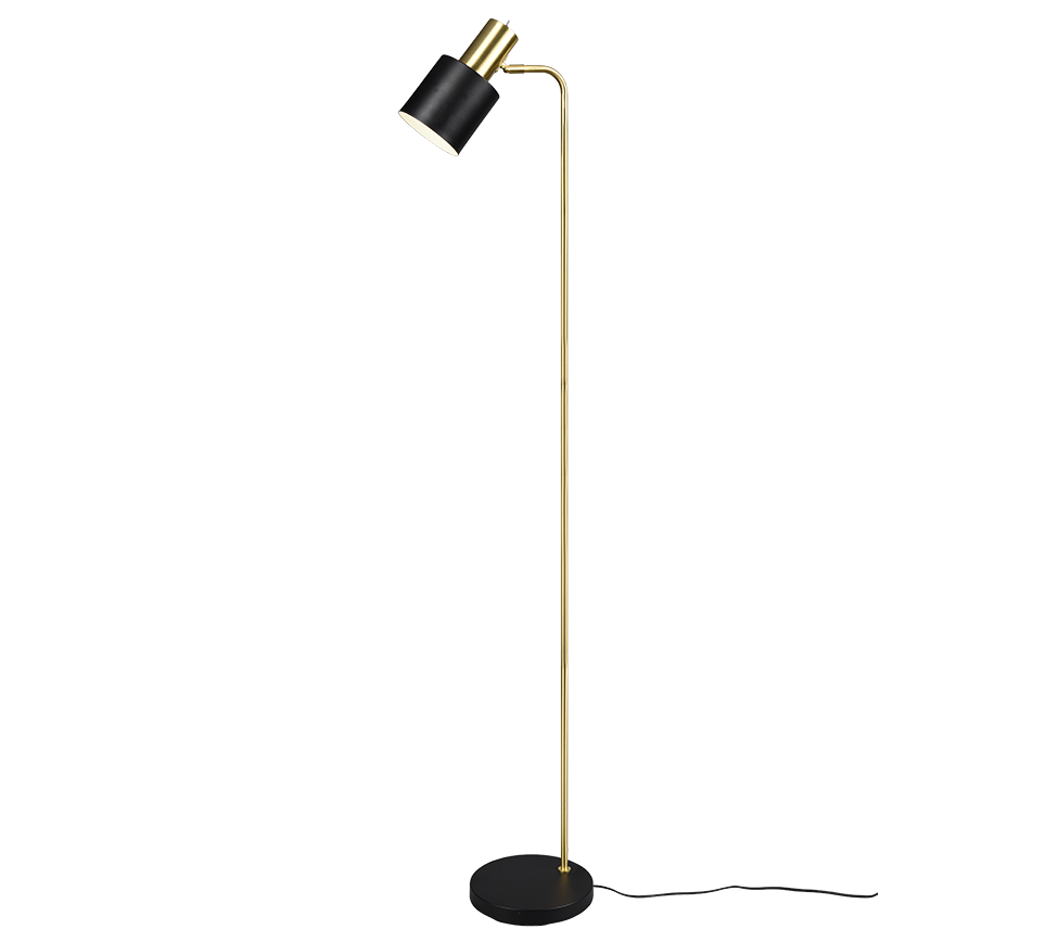 Adam Task/Reading Floor Lamp- Grey/Black & Gold