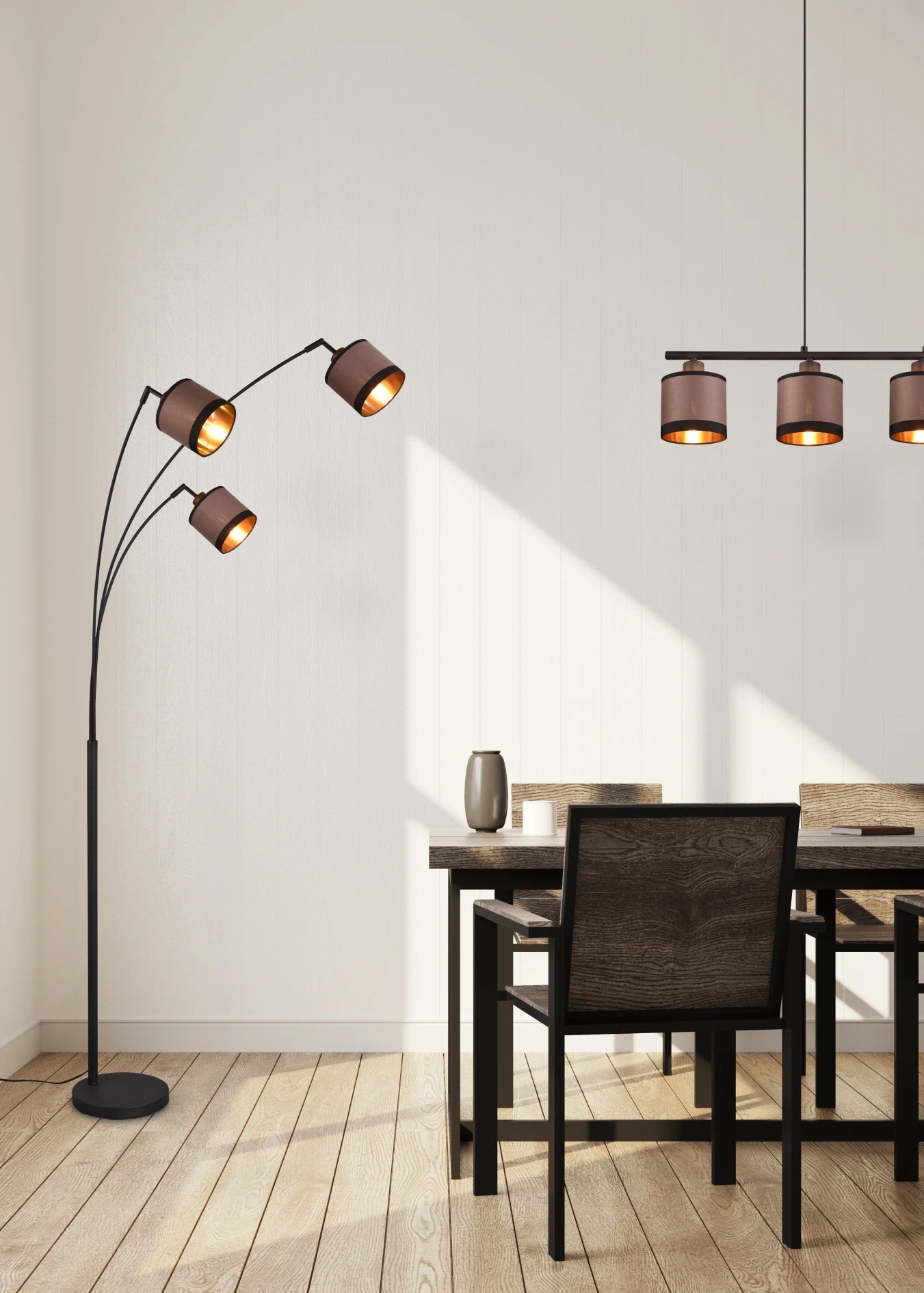 Davos Modern Floor Lamp - Chrome/Black