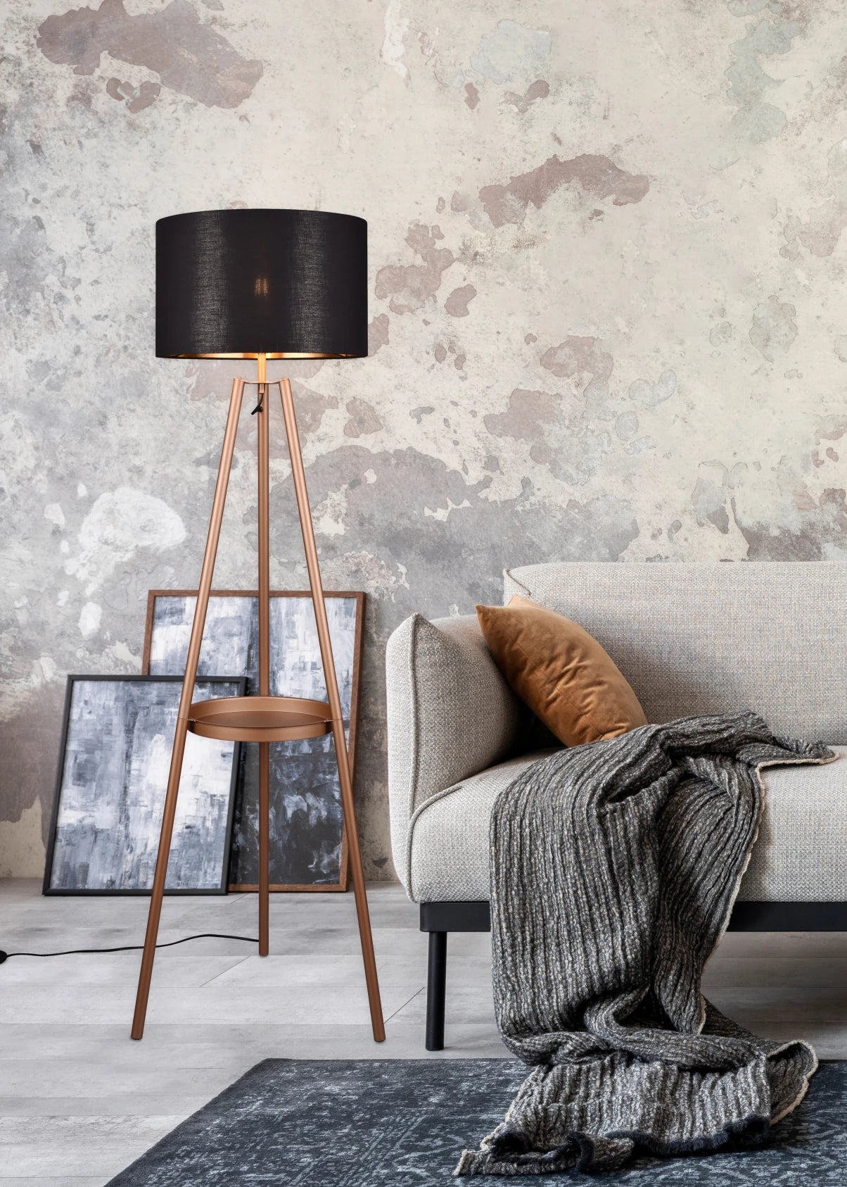 Colette Arc Floor Lamp - Coffee/Black