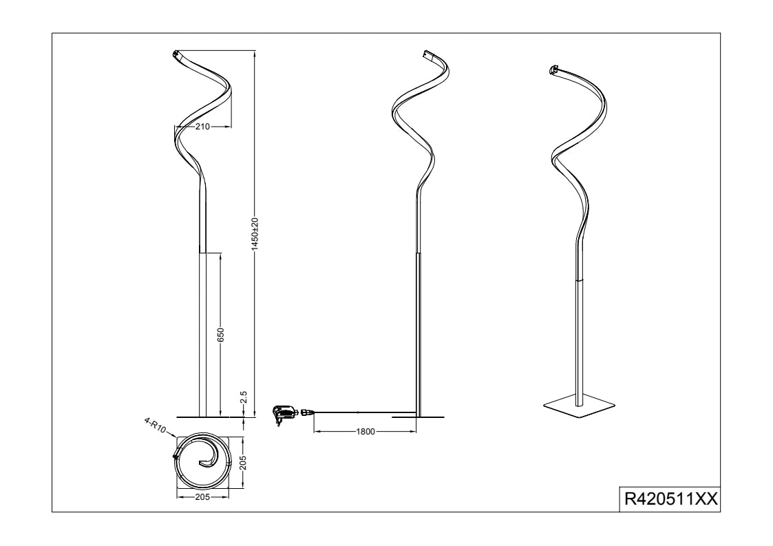 Course Modern LED Floor Lamp - Various Colours