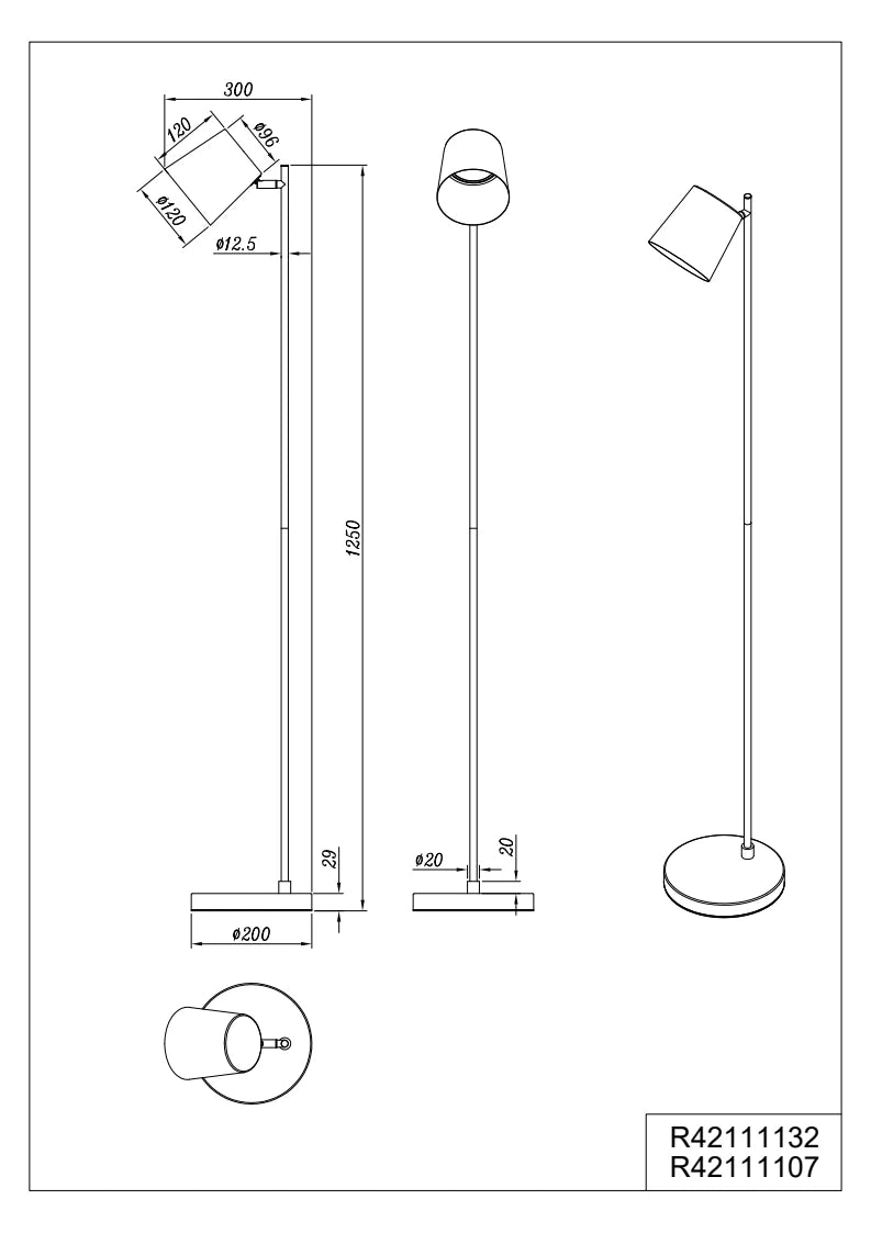 Blake Modern LED Floor Lamp - Black