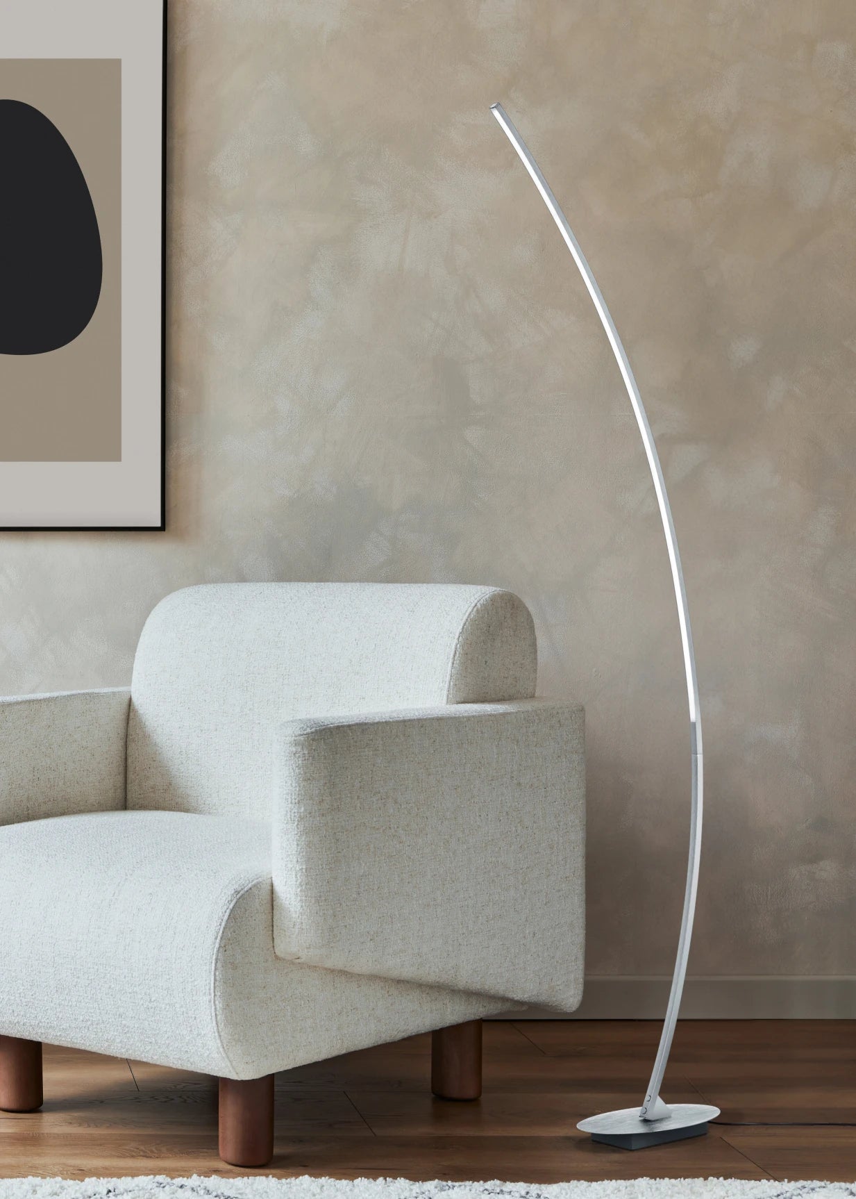 Solo Modern LED Floor Lamp - Aluminum/Black