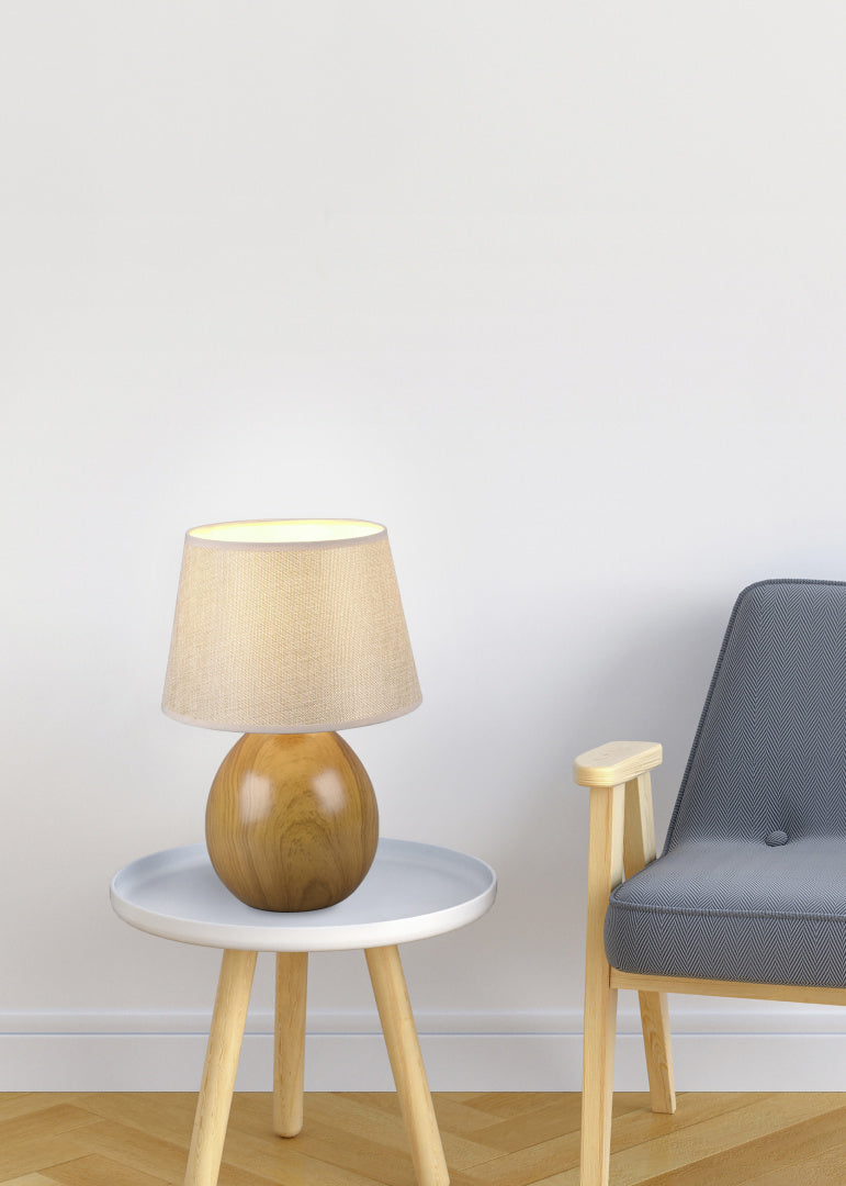 Luxor Wooden Table Lamp - Natural Finish