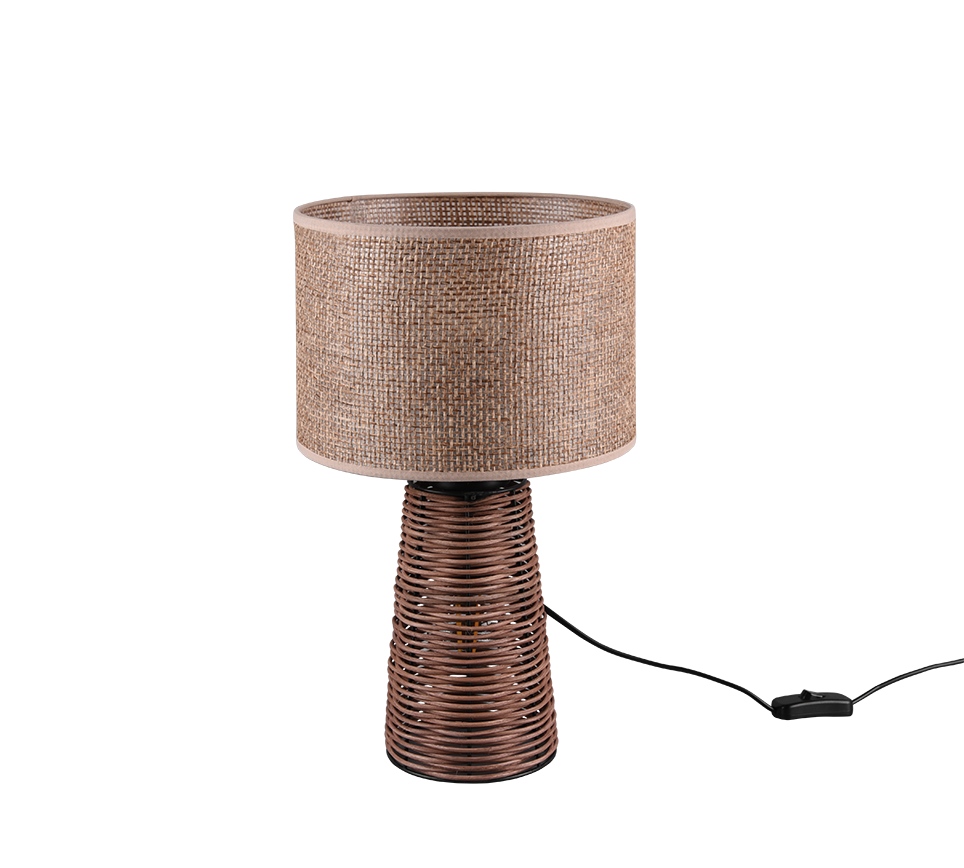 Straw Table Lamp - Natural Rattan