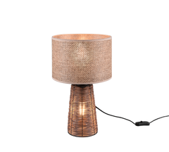 Straw Table Lamp - Natural Rattan