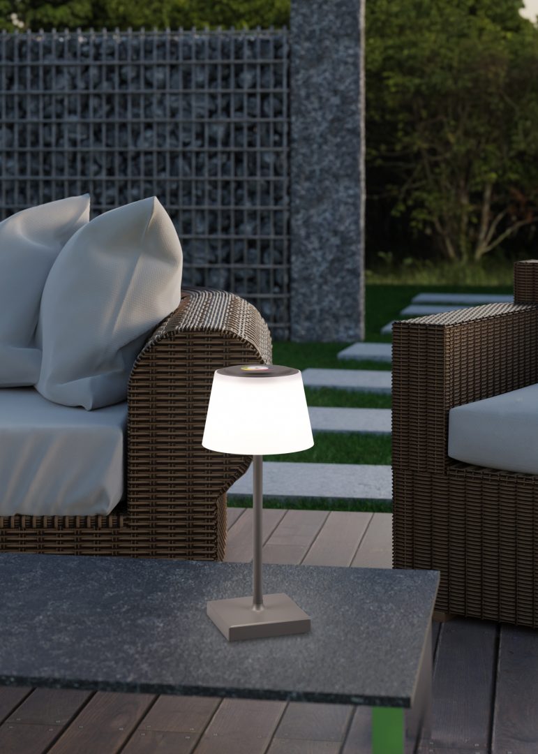 Sanchez LED Outdoor Rechargeable Table Lamp - Anthracite/White