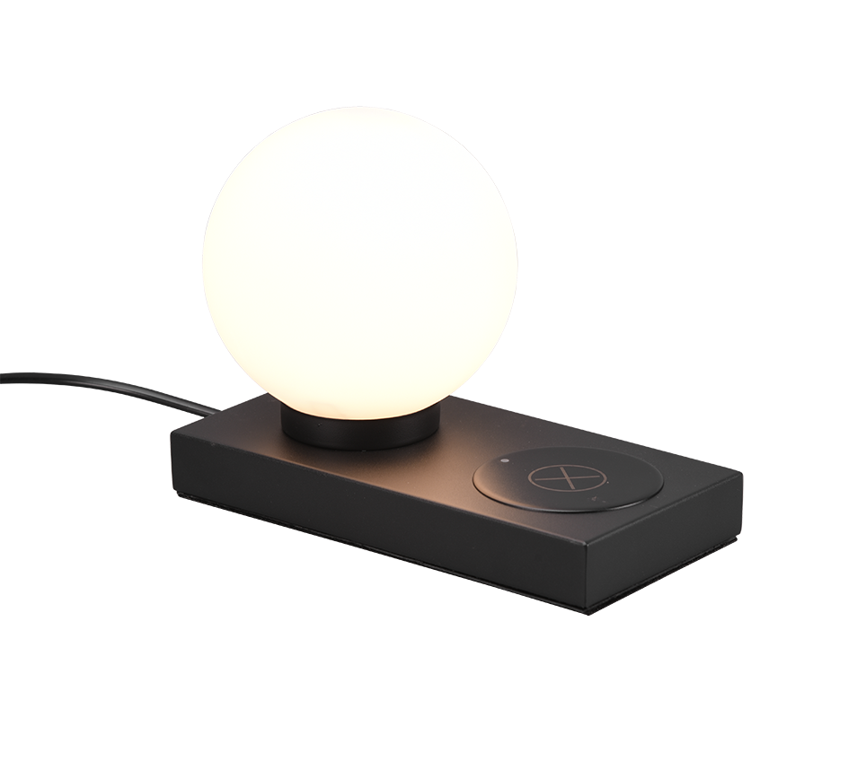 Chloe Phone Charger Table Lamp - Black
