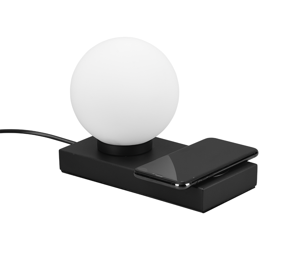 Chloe Phone Charger Table Lamp - Black