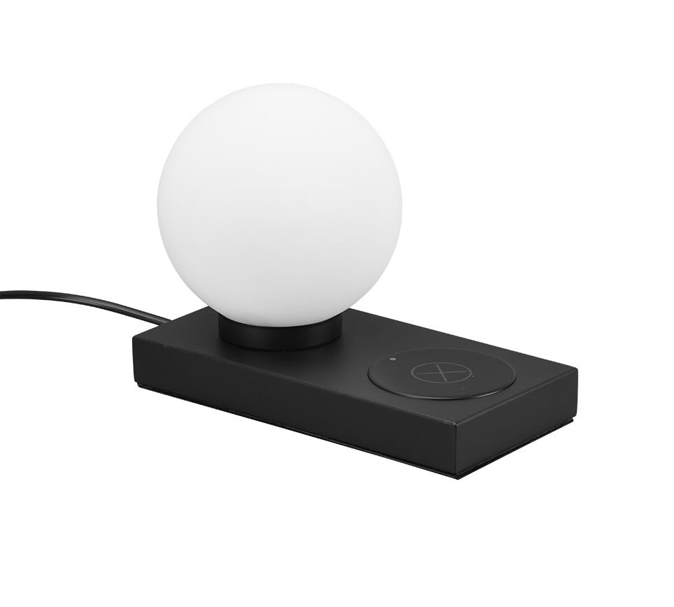 Chloe Phone Charger Table Lamp - Black