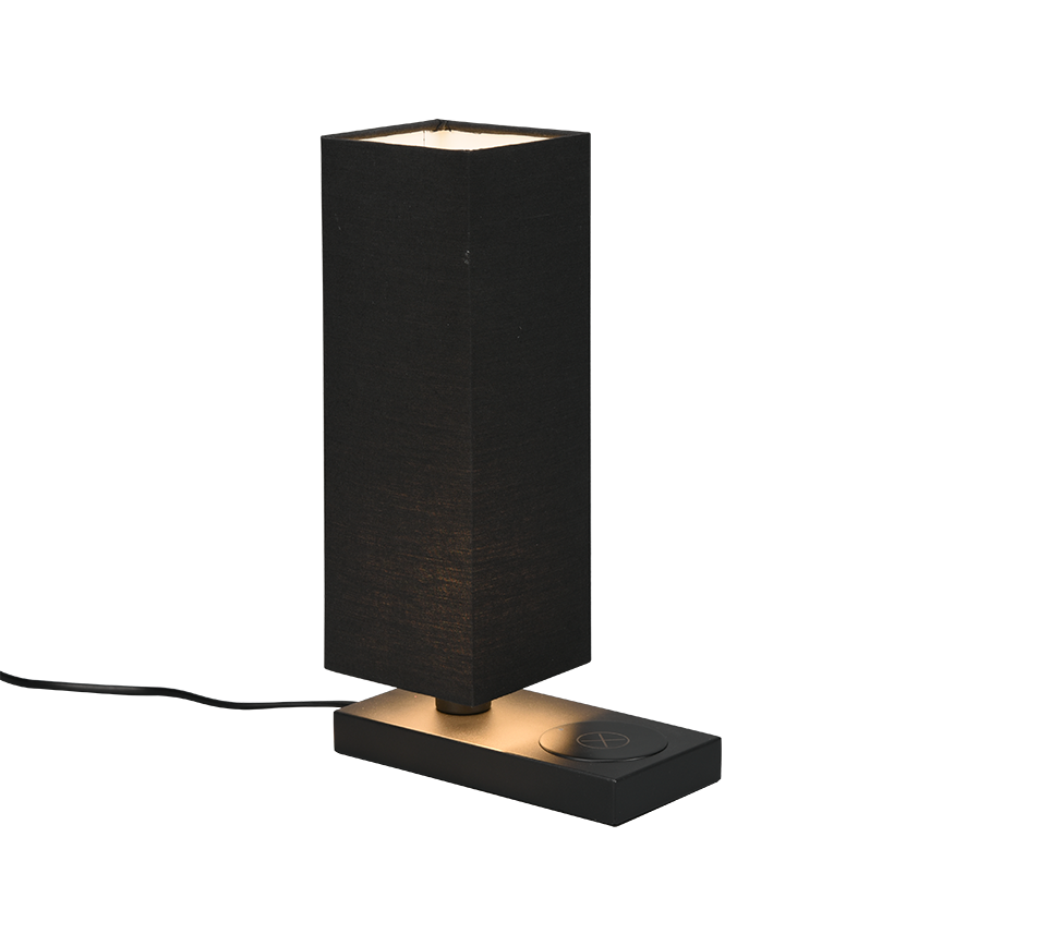 Haley Phone Charger Table Lamp - Black