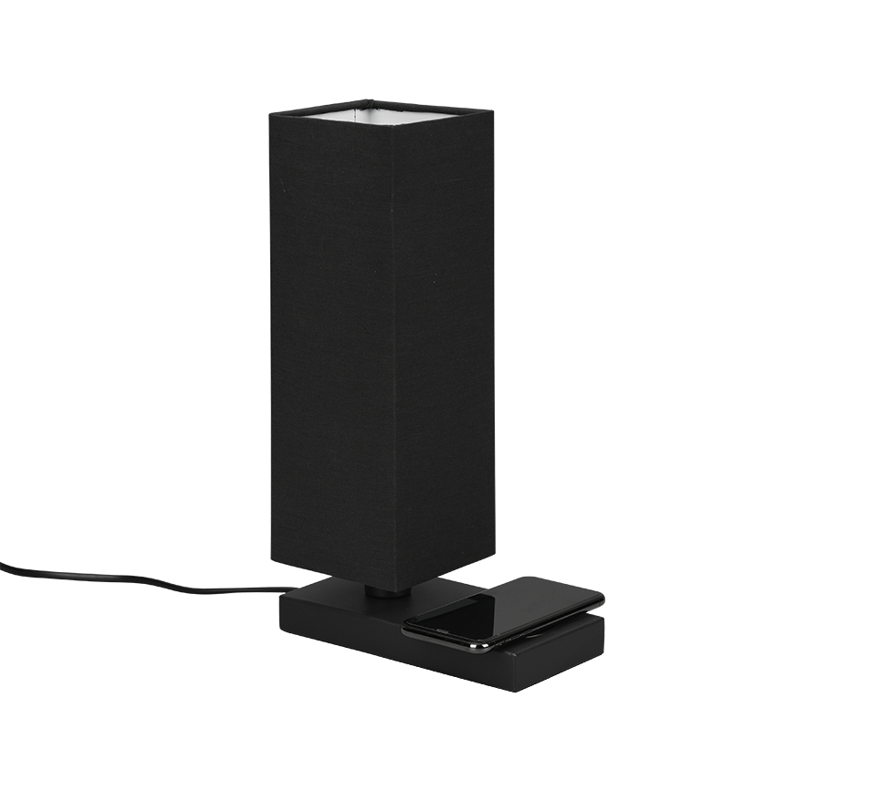 Haley Phone Charger Table Lamp - Black