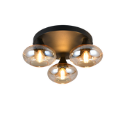 Divina 3/5Lt Ceiling lamp- Amber/ Smoke Finishes