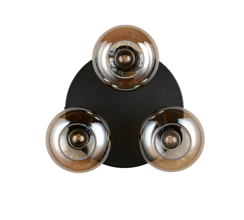 Divina 3/5Lt Ceiling lamp- Amber/ Smoke Finishes