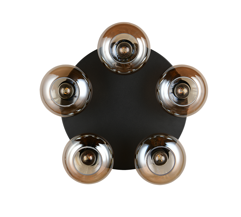 Divina 3/5Lt Ceiling lamp- Amber/ Smoke Finishes