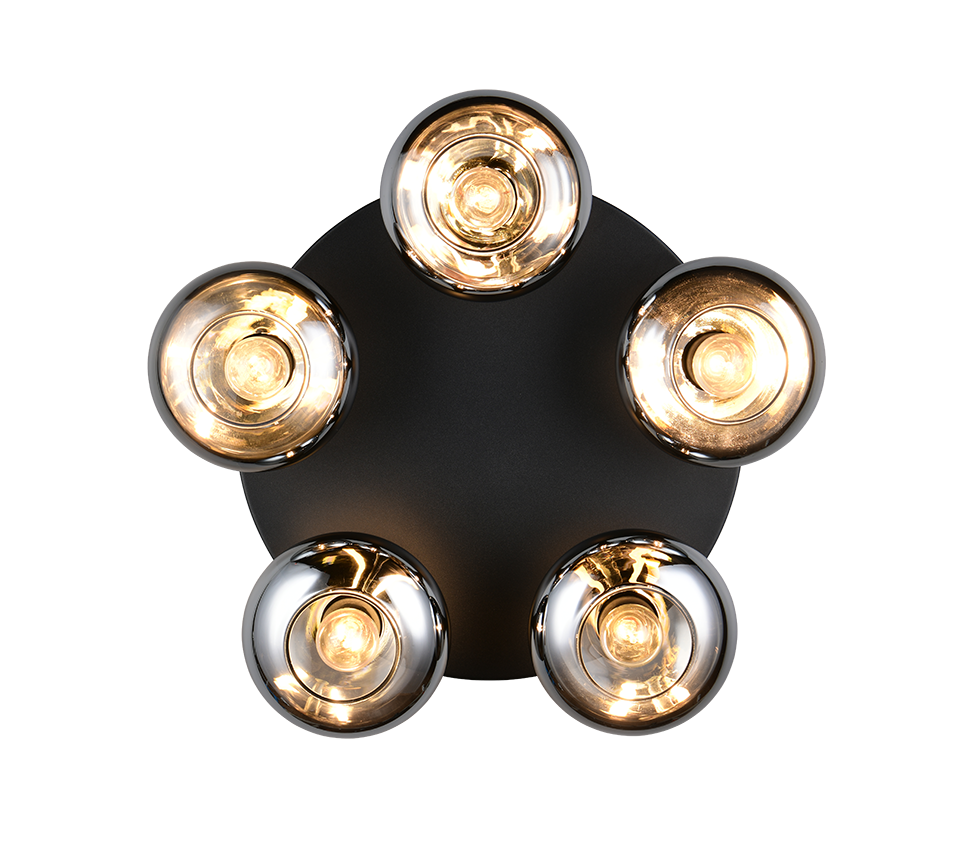 Divina 3/5Lt Ceiling lamp- Amber/ Smoke Finishes
