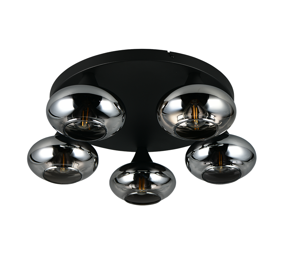Divina 3/5Lt Ceiling lamp- Amber/ Smoke Finishes