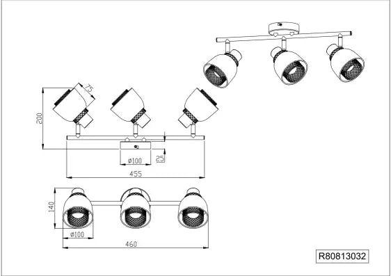 Punch 2/3Lt Bar Spotlight - Black