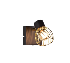 Ardon Wall/Ceiling Spotlight - Black & Gold