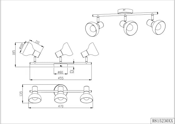Latika 2/3/4Lt Bar Spotlight - Black/White