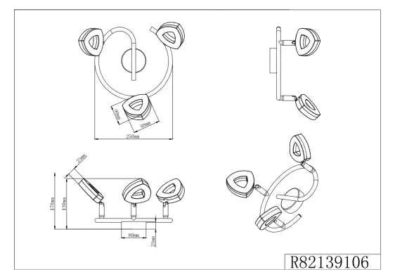 Tours 3Lt Round Plate Spotlight - Chrome
