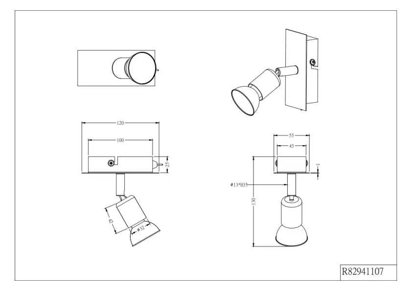 Nimes Wall Spotlight - Nickel