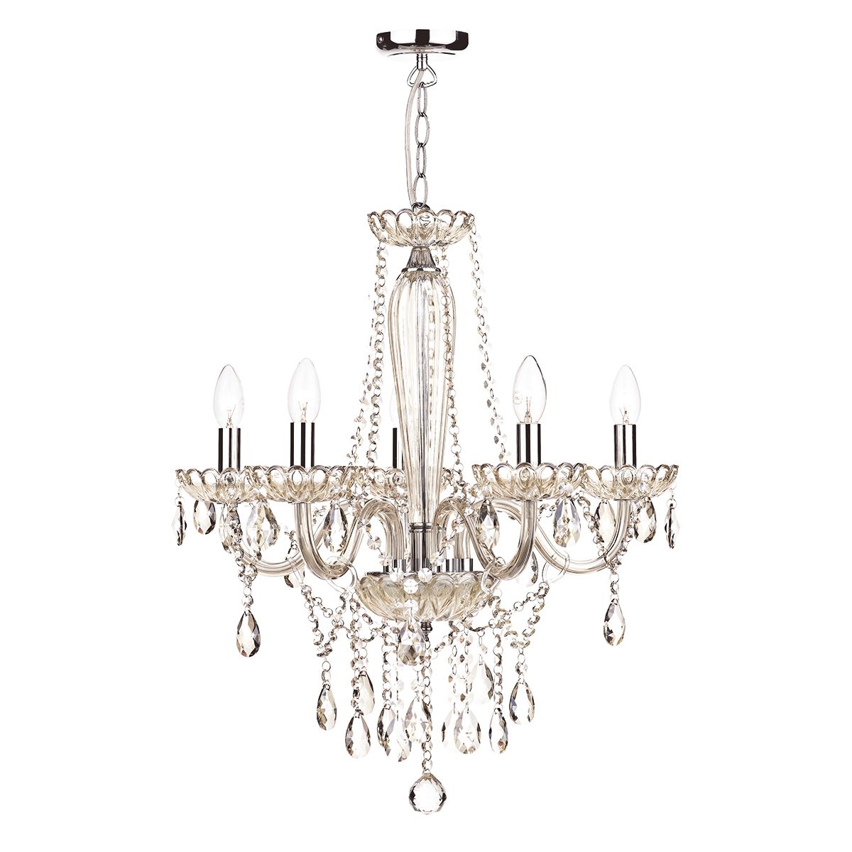 Raphael 5/8Lt Chandelier Champagne Crystal