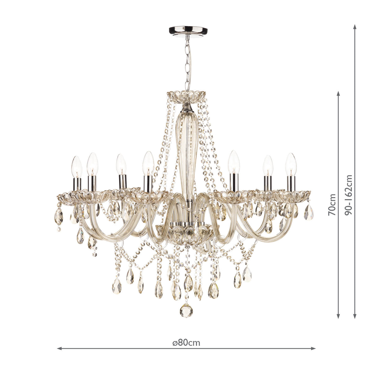 Raphael 5/8Lt Chandelier Champagne Crystal