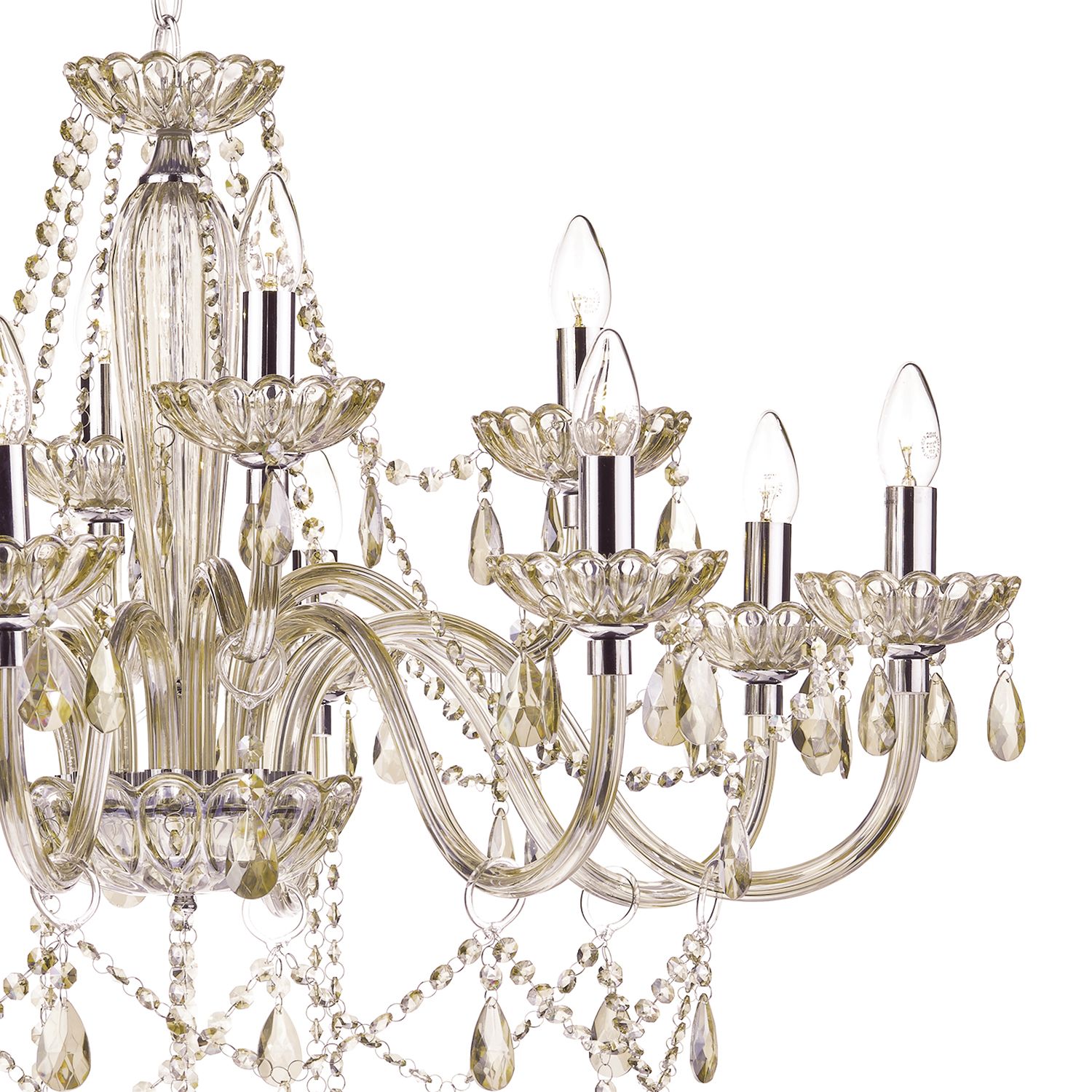 Raphael 12 Light Chandelier Champagne Crystal