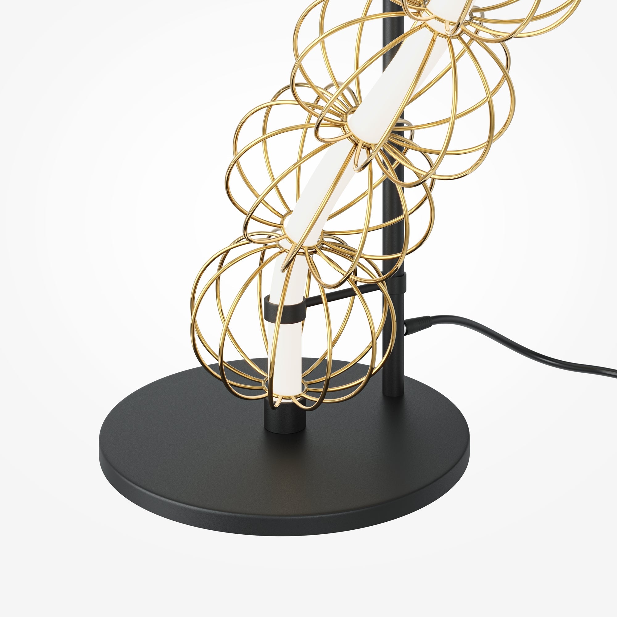 Golden Cage Floor lamp Integrated LED - Gold & White Finish