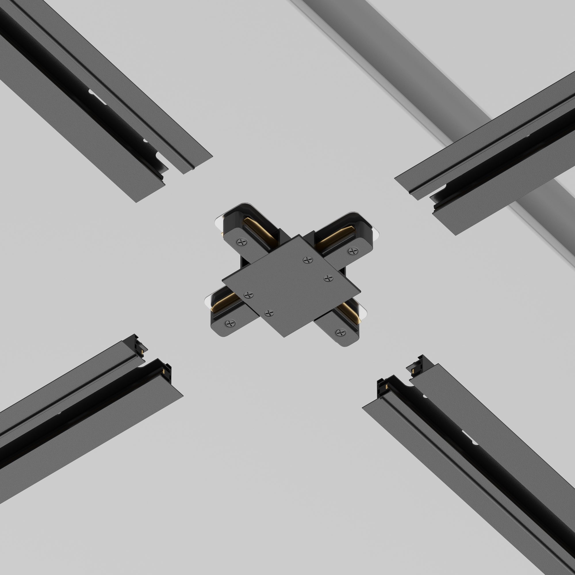 X-connector Unity recessed black Components for build-in track system