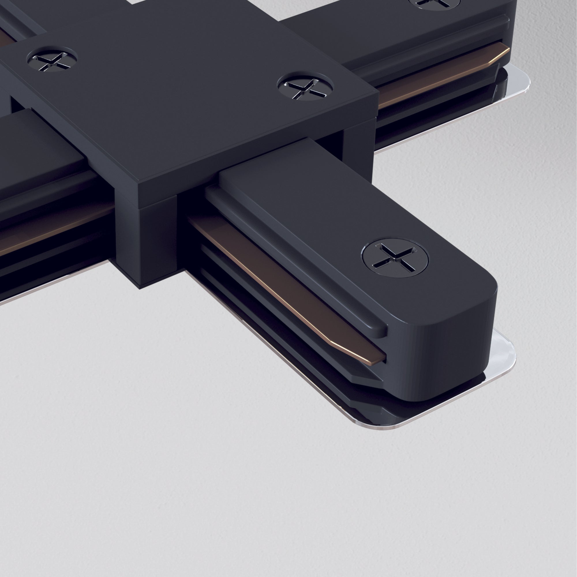 X-connector Unity Components for surface-mounted track system