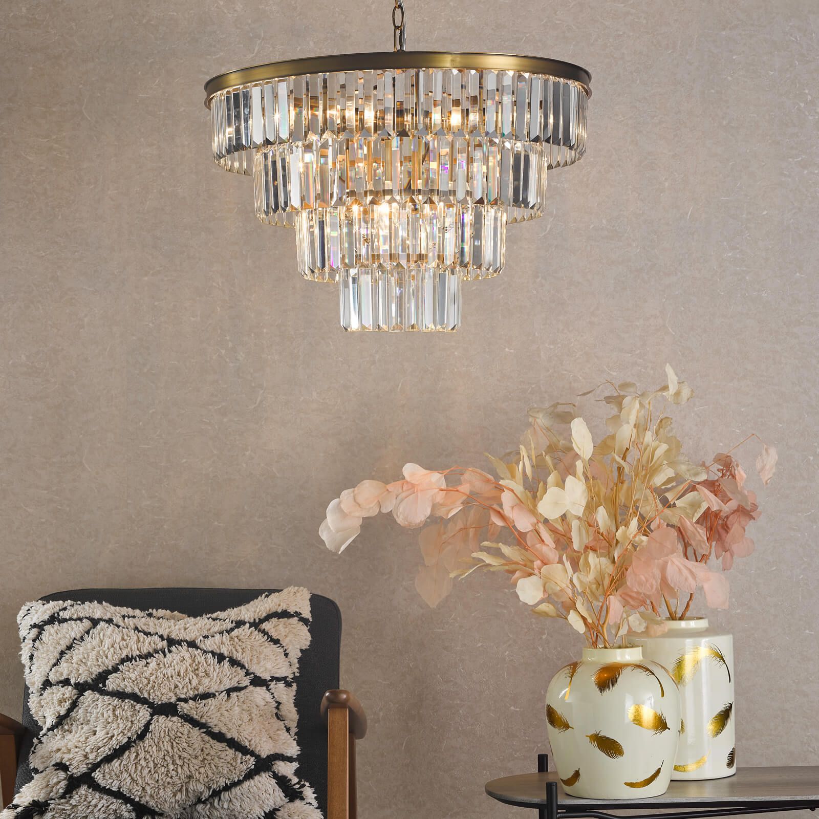 Rhapsody 6/12Lt Crystal Ceiling Light - Bronze & Crystal IP20
