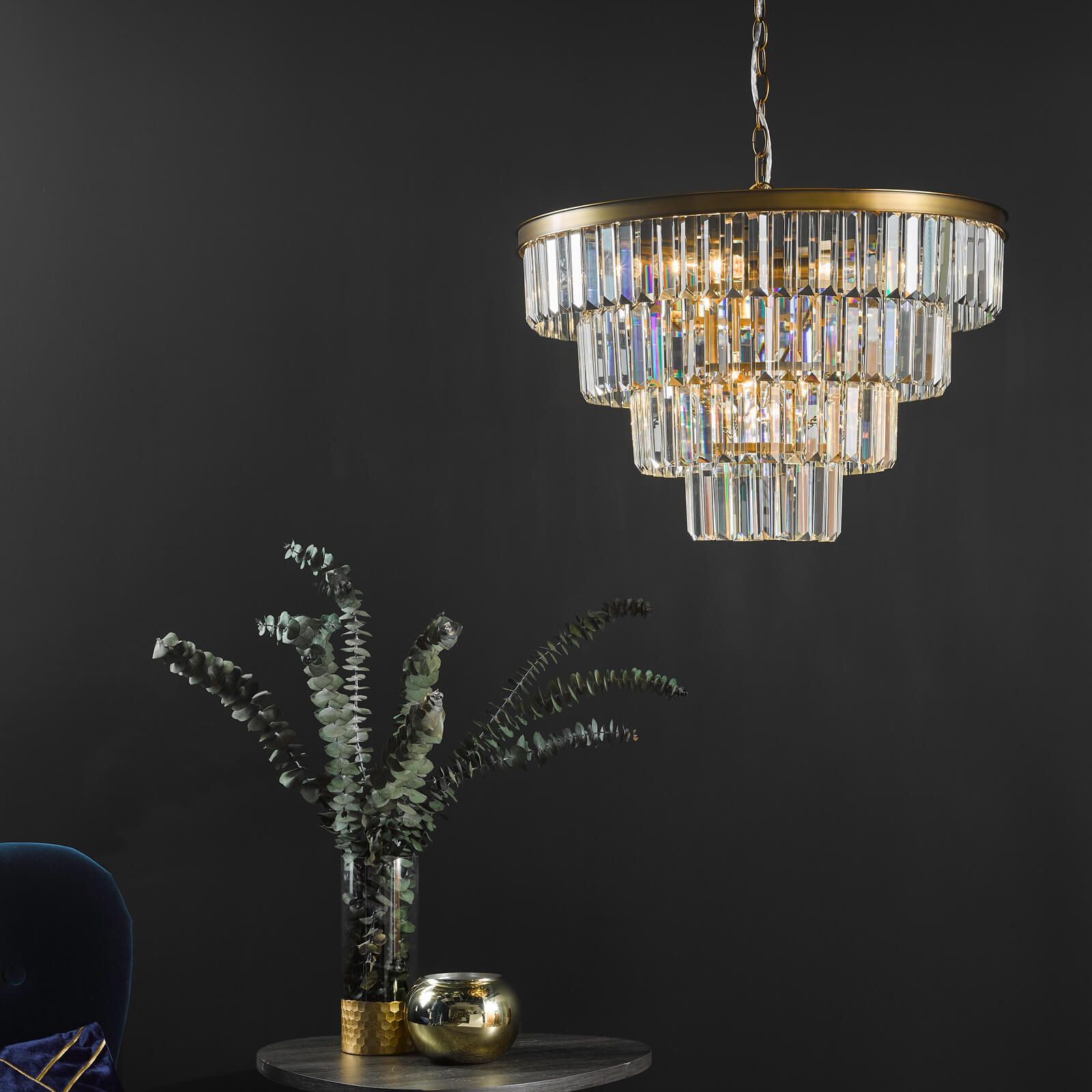 Rhapsody 6/12Lt Crystal Ceiling Light - Bronze & Crystal IP20