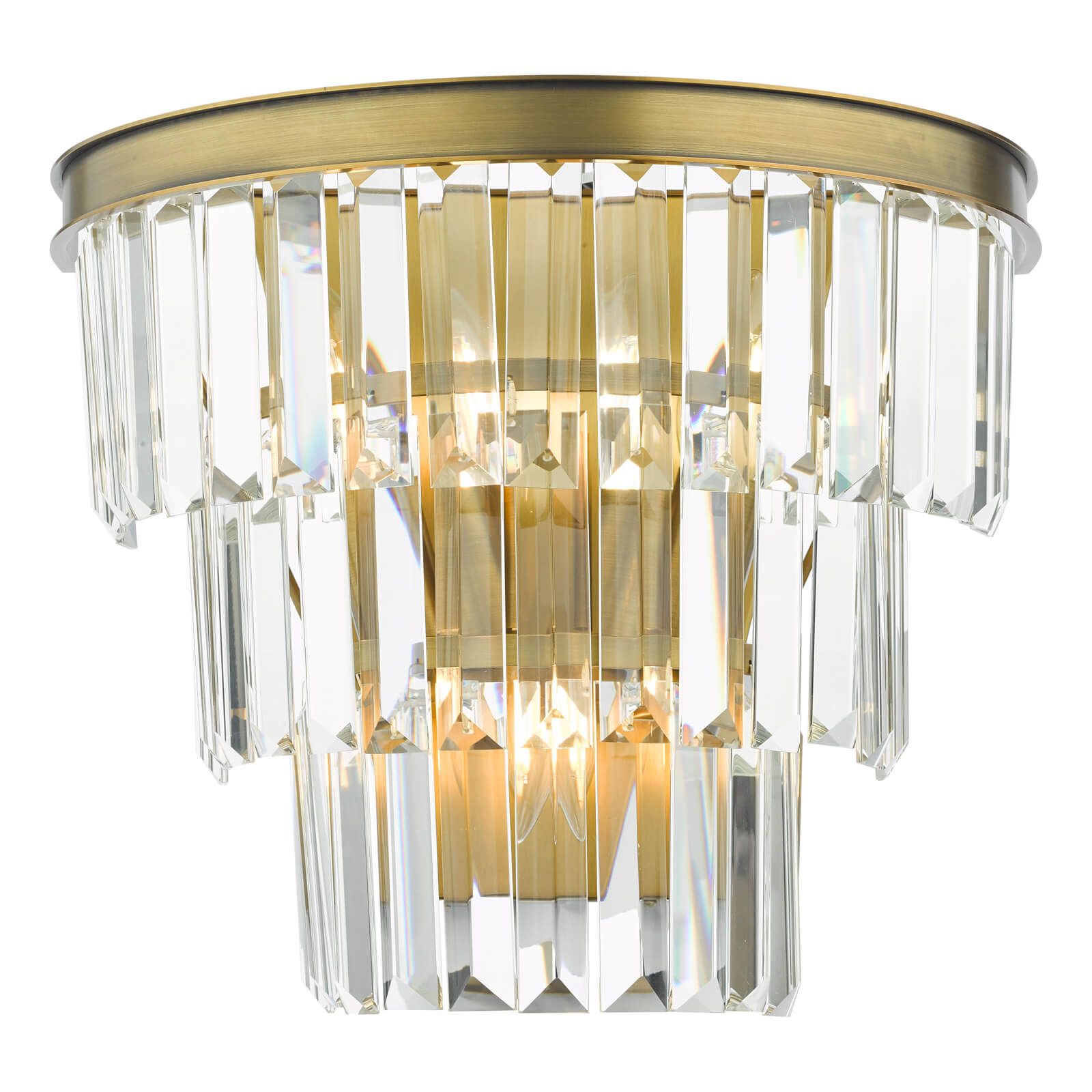 Rhapsody 3 Light Wall Light Crystal and Bronze