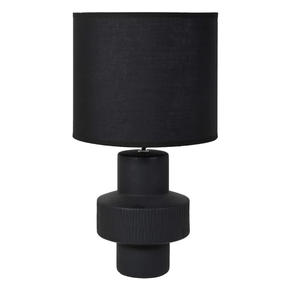 Black Cocoa Table Lamp with Linen Shade - Christmas Gift
