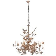 Elgin Distressed Gold Leaf 6 Arm Chandelier